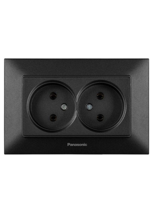 Розетка одинарная без заземления Черная Panasonic (315337460)