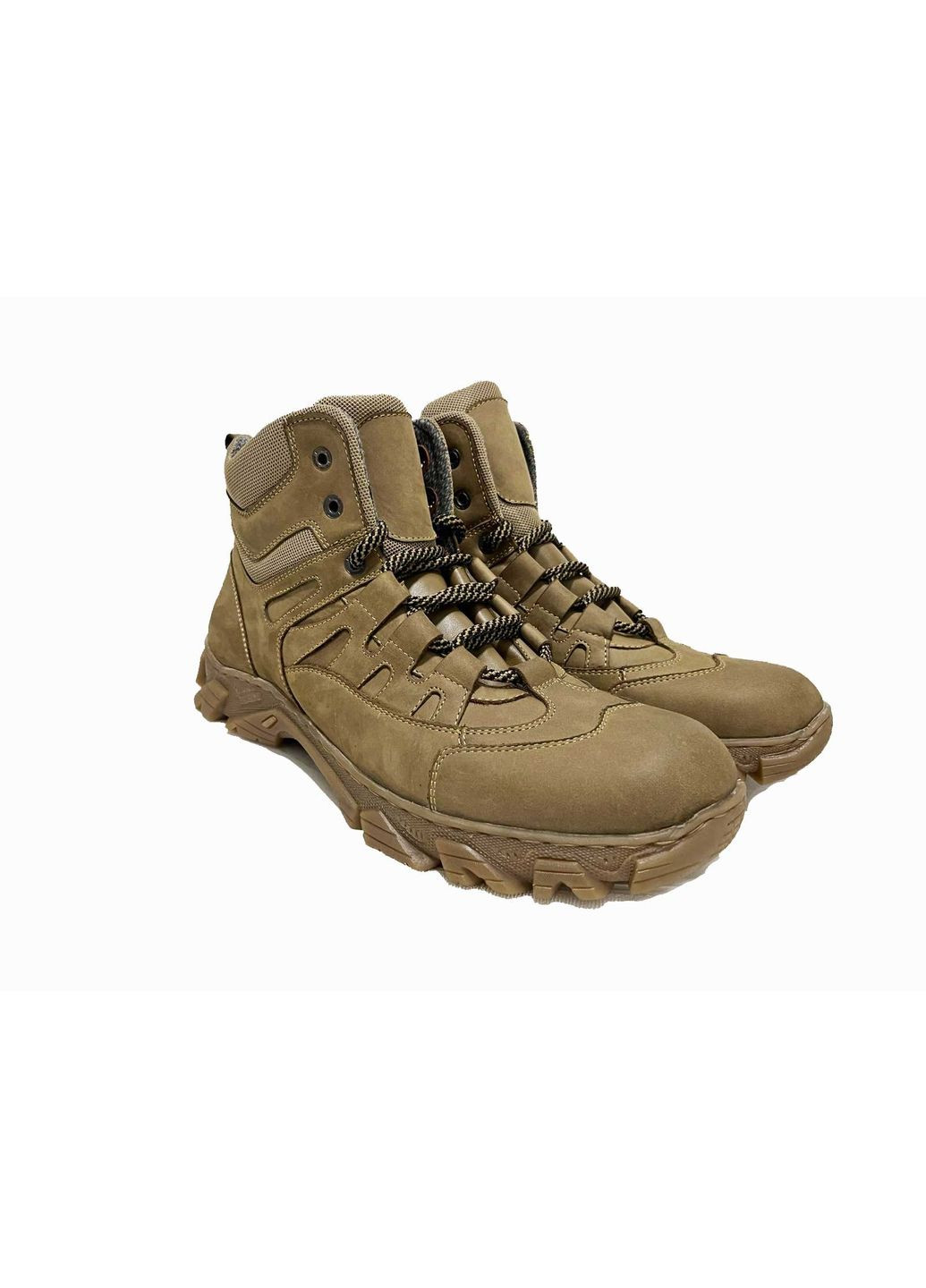 Оливковые осенние мужские кожанные ботинки (33 см) оливковые (1276) Lider Club