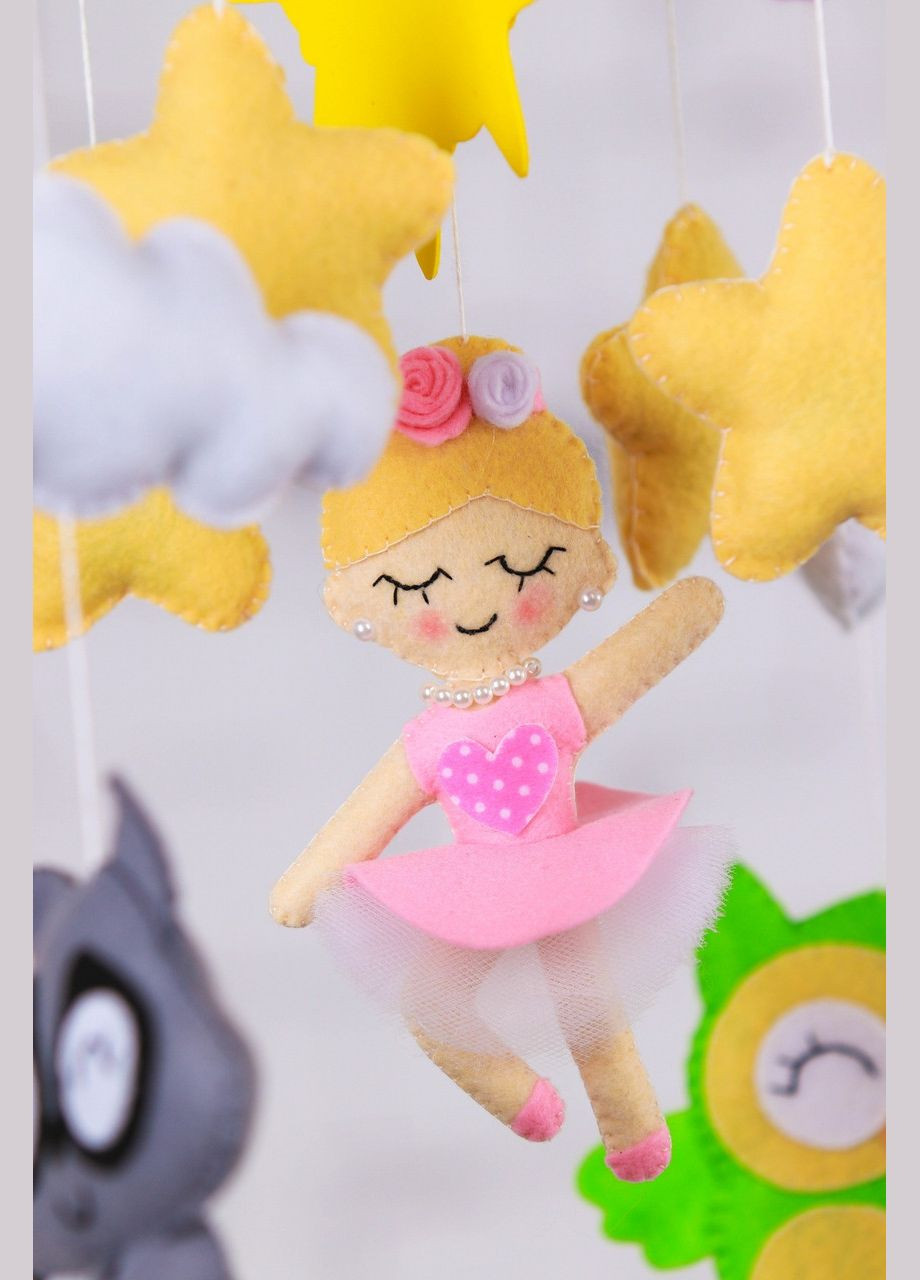 Дитячий музичний мобіль на ліжечко для немовлят WooolyWool «Балеринка» з 35 мелодіями (М015) No Brand (342757883)