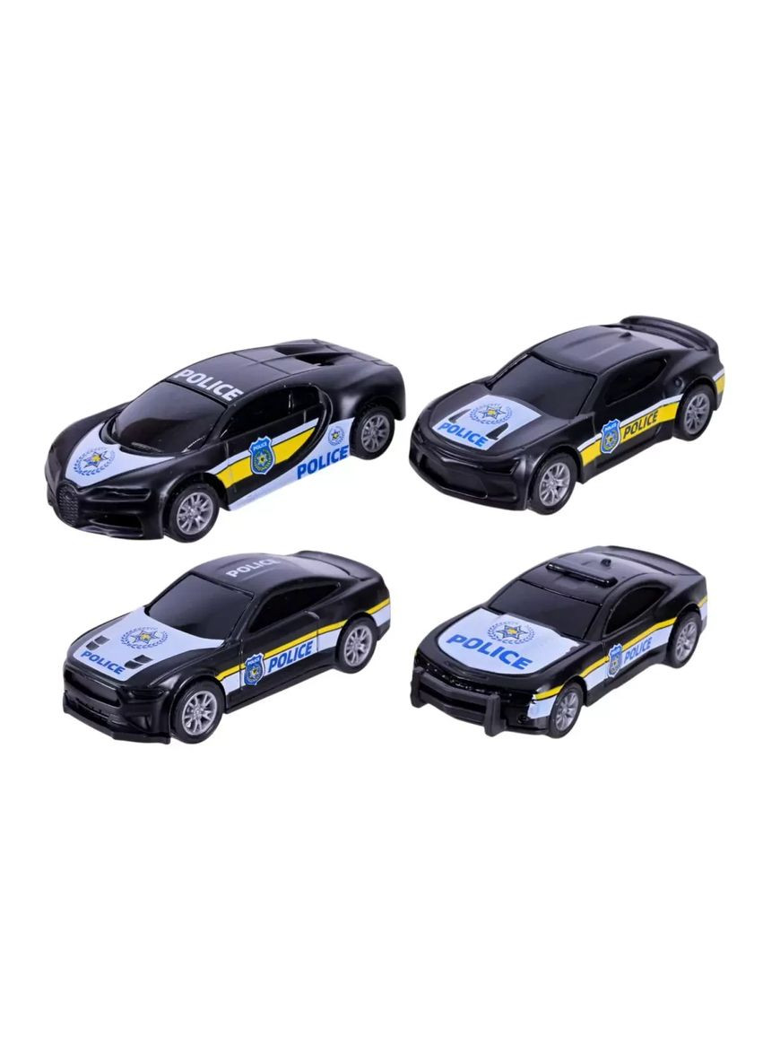 Іграшка набір машин легкових поліція металевих 4 штуки 485-2A Ціна за бокс 12 штук No Brand (362429039)