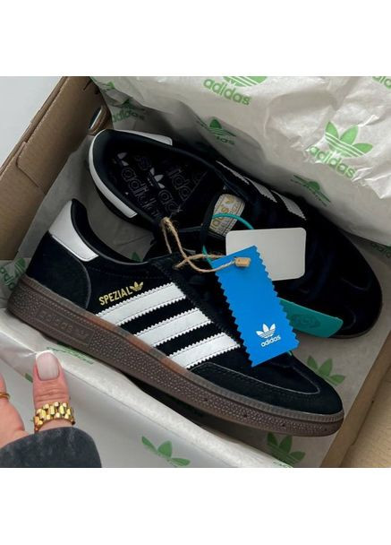 Чорні Осінні кросівки чоловічі і жіночі adidas handball spezial black gum | адидас специал чорні No Brand
