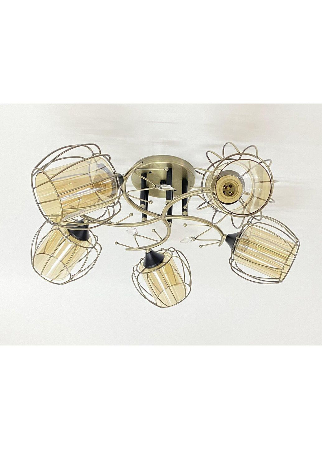 Стельова люстра на 5 плафонів 91186/5 бронза+чорний Sirius (365877993)