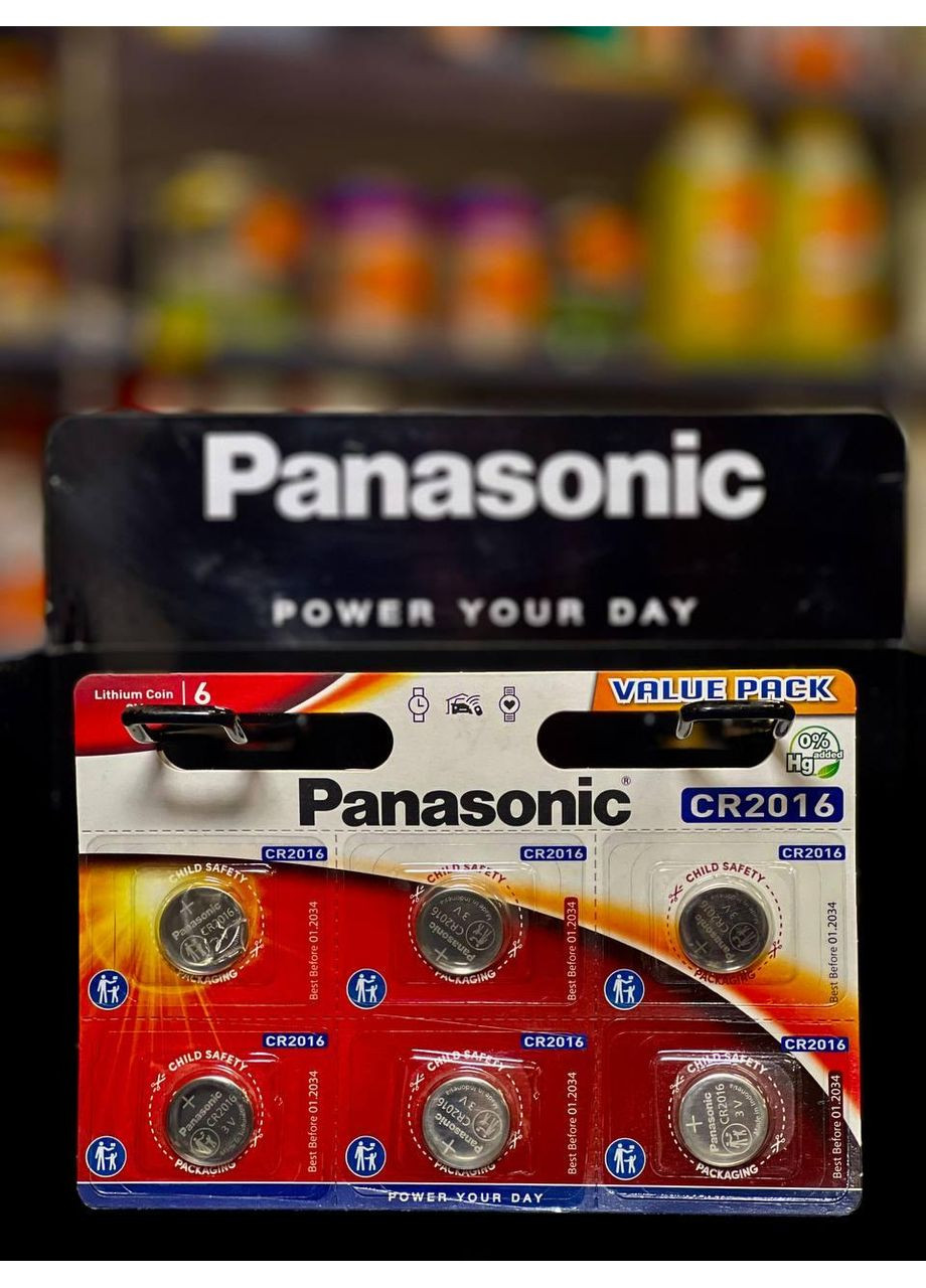Батарейка літієва CR-2016 3 V 1х6 шт. Panasonic (360786921)