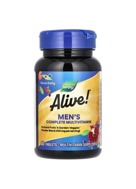 Комплекс вітамінів та мінералів для чоловіків Men's Energy Multivitamin Alive! 50 таблеток Nature's Way (289844566)