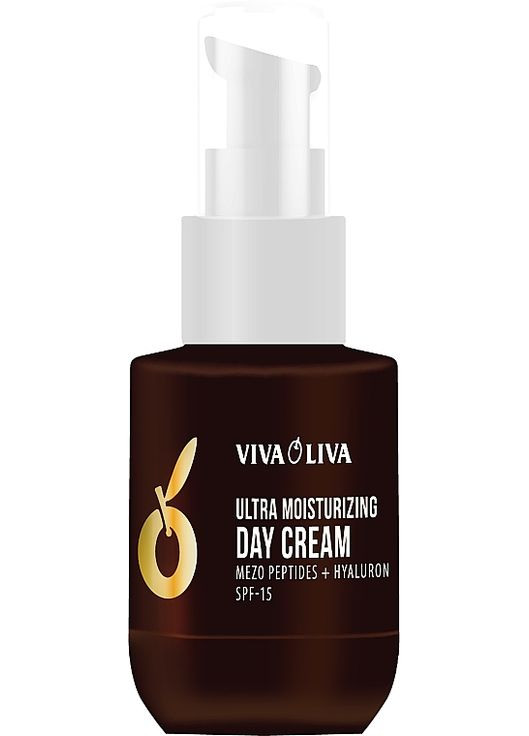 Денний крем для обличчя "Ультра зволоження" Mezo Peptides + Hyaluron Day Cream Ultra Moisturizing SPF 15 75ml (1286060-140489) Viva Oliva (368656571)