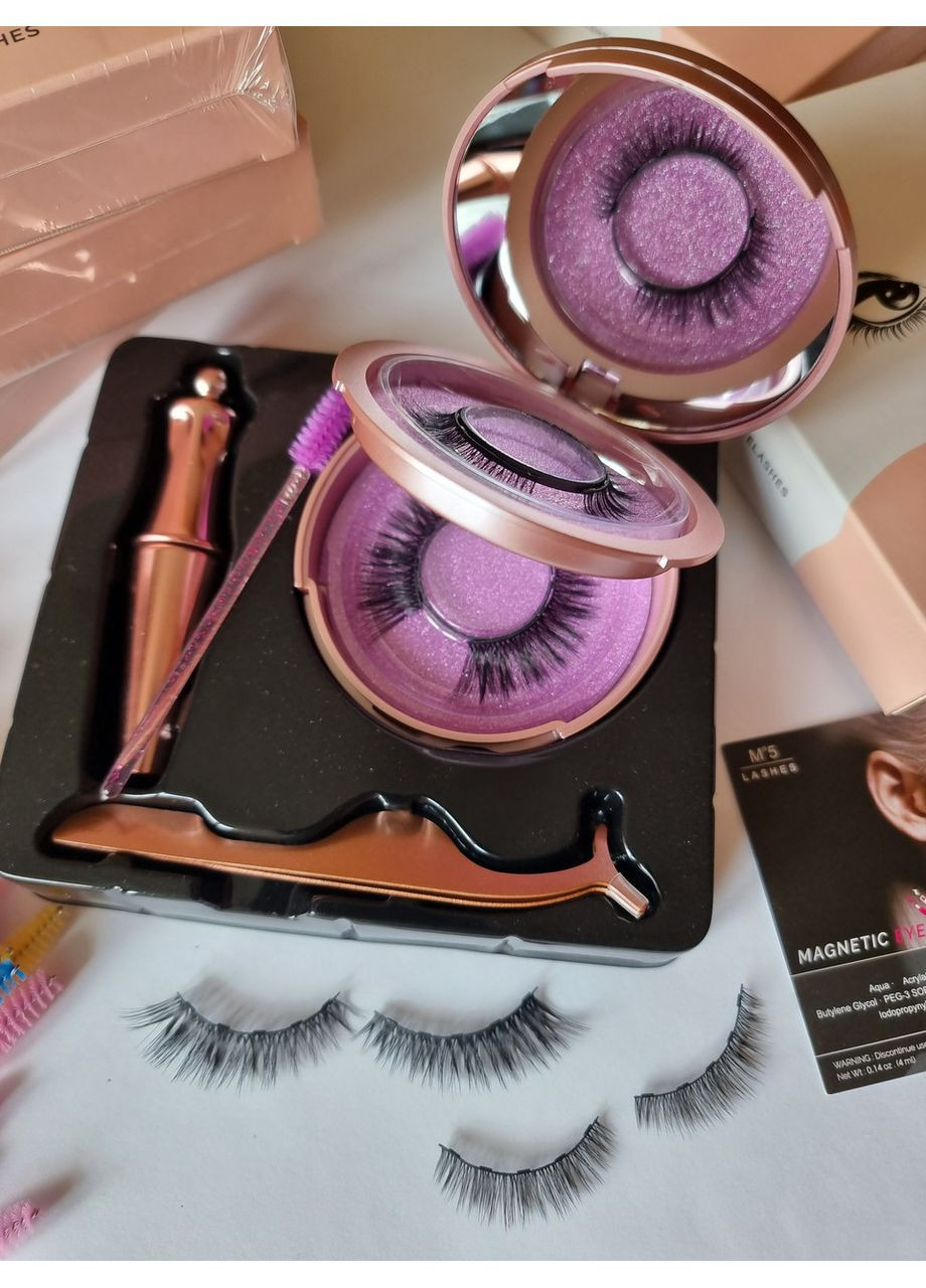 Набор многоразовые ресницы ДВЕ модели + магнитная подводка + пинцет Magnetic Lashes (366668462)
