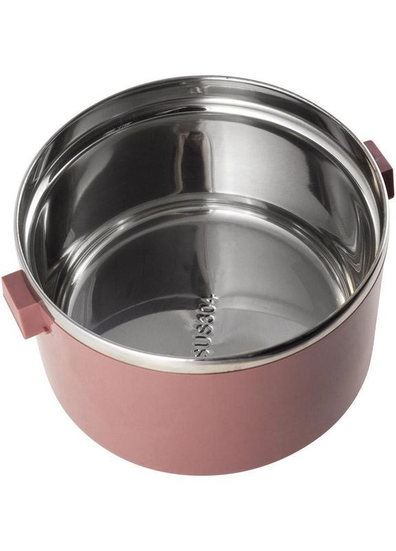 Ланч-бокс Snack 2400мл трехуровневый, пластик и нержавеющая сталь, розовый Kamille (330020411)