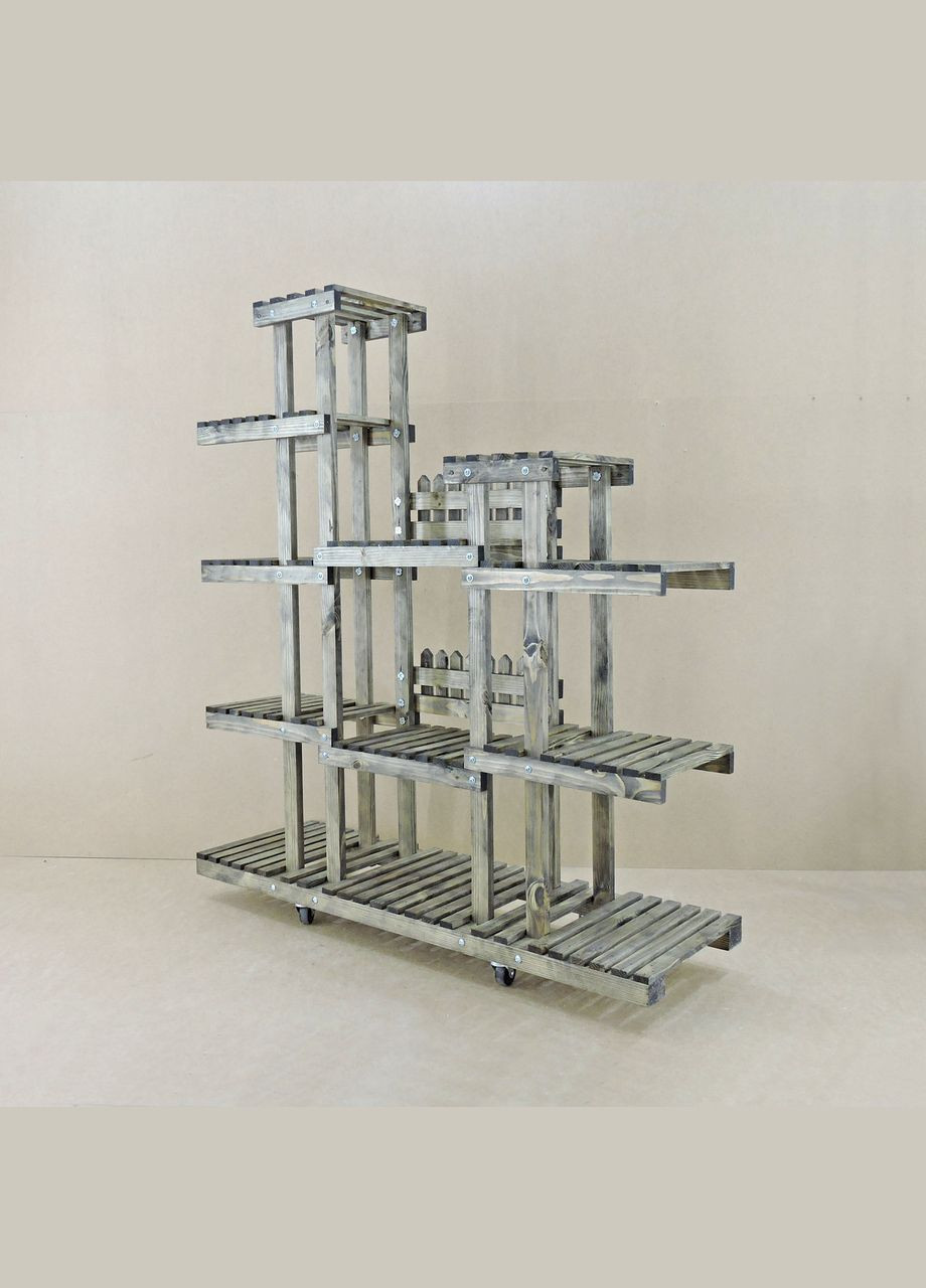 Підставка для квітів з дерева Бордо на коліщатках моріон (ЦВТ-102411) No Brand (328226049)