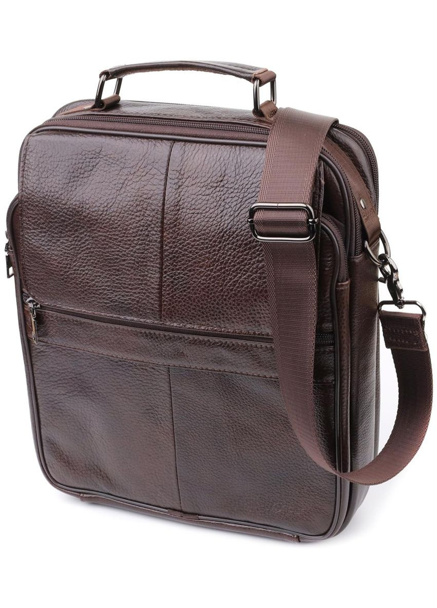 Сумка планшет через плечо из натуральной кожи мужская для документов и для телефона средняя Коричневый 40319 Vintage (361409836)