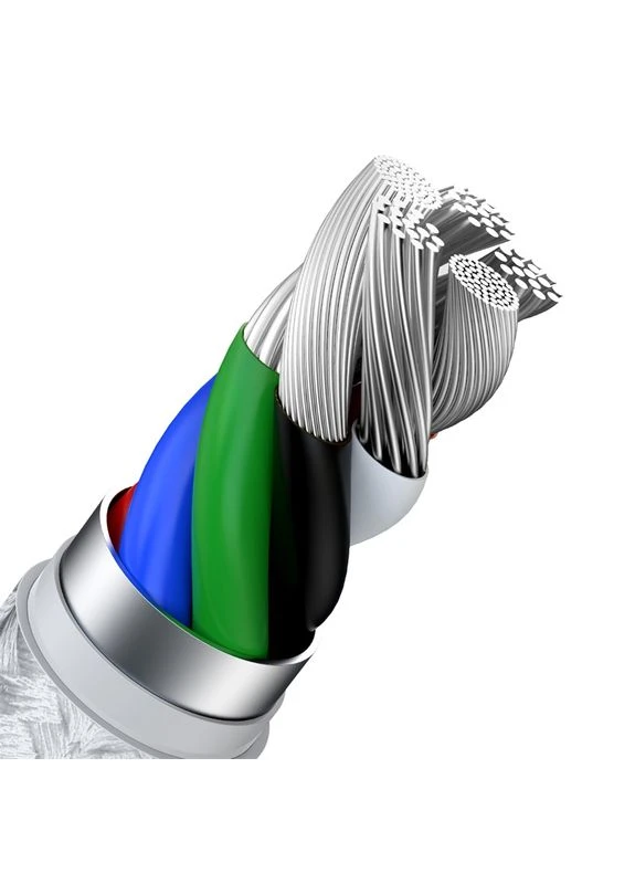 Кабель Cafule Series Metal Data Cable Type-C – Lightning 20 Вт 2 м в нейлоновому обплетенні білий Baseus (401885255)