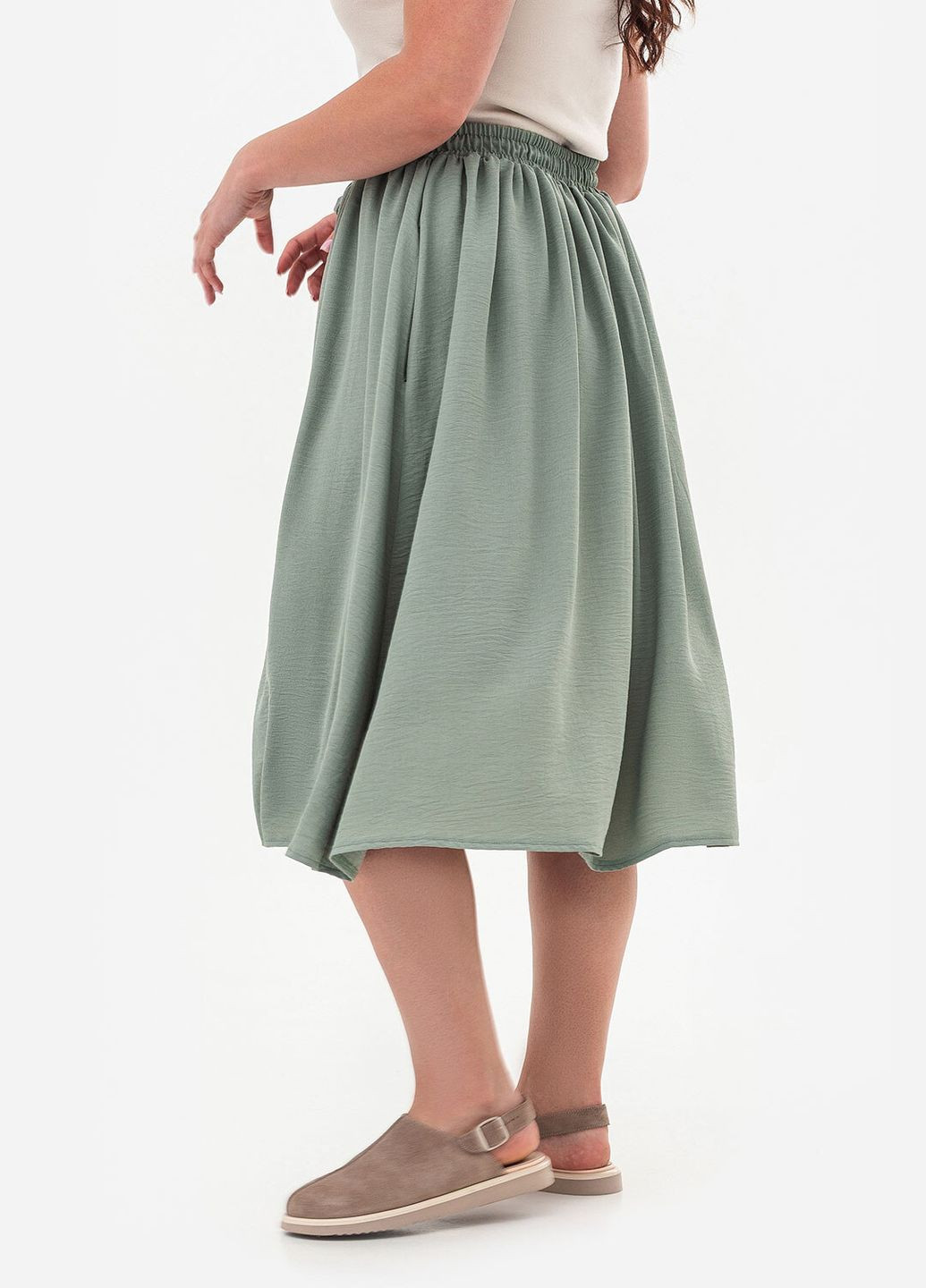 Зеленая однотонная юбка summer зеленый Garne