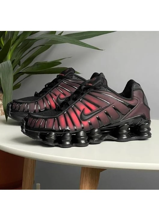 Кроссовки женские и мужские Nike Shox TL Black Red | Найк Шокс ТЛ черные No Brand чёрные демисезоны (356157618)