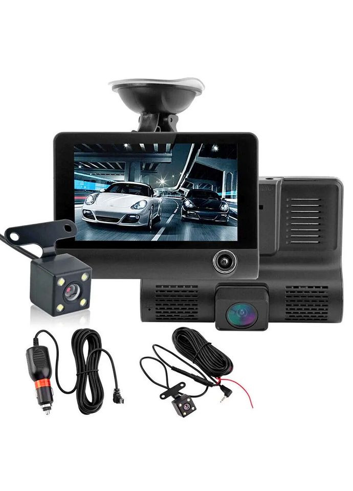 Автомобільний відеореєстратор 4", 3 камери, HD, SD319/z233D/Реєстратор із камерою заднього огляду full (370624070)