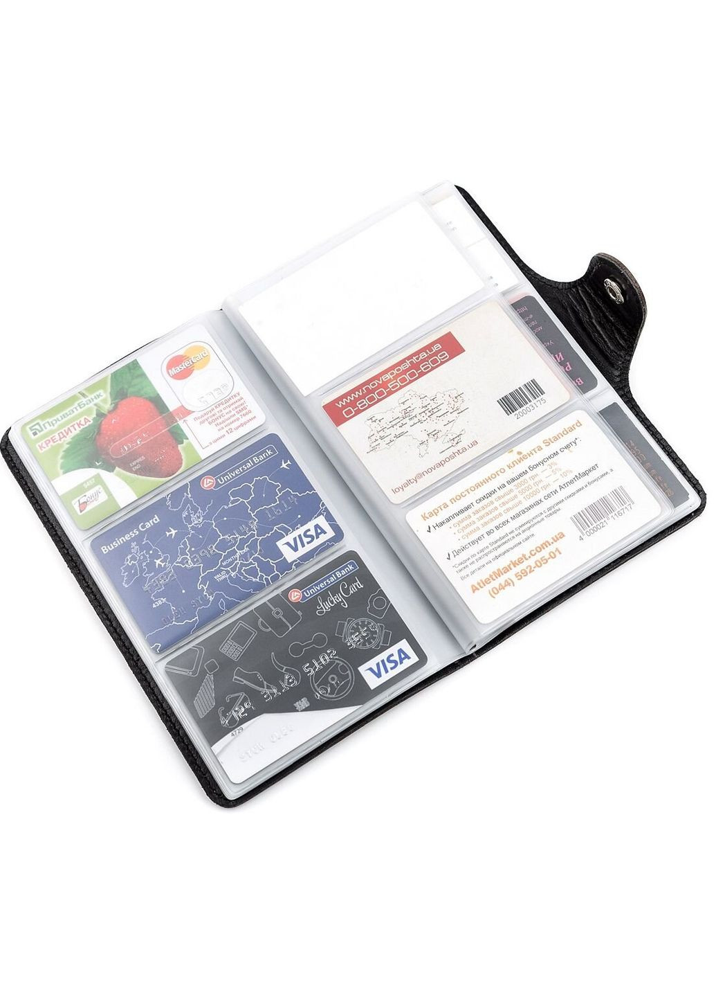 Визитница большая для визиток и кредитных карт из натуральной кожи коричневая (sku_13904) No Brand (330012853)