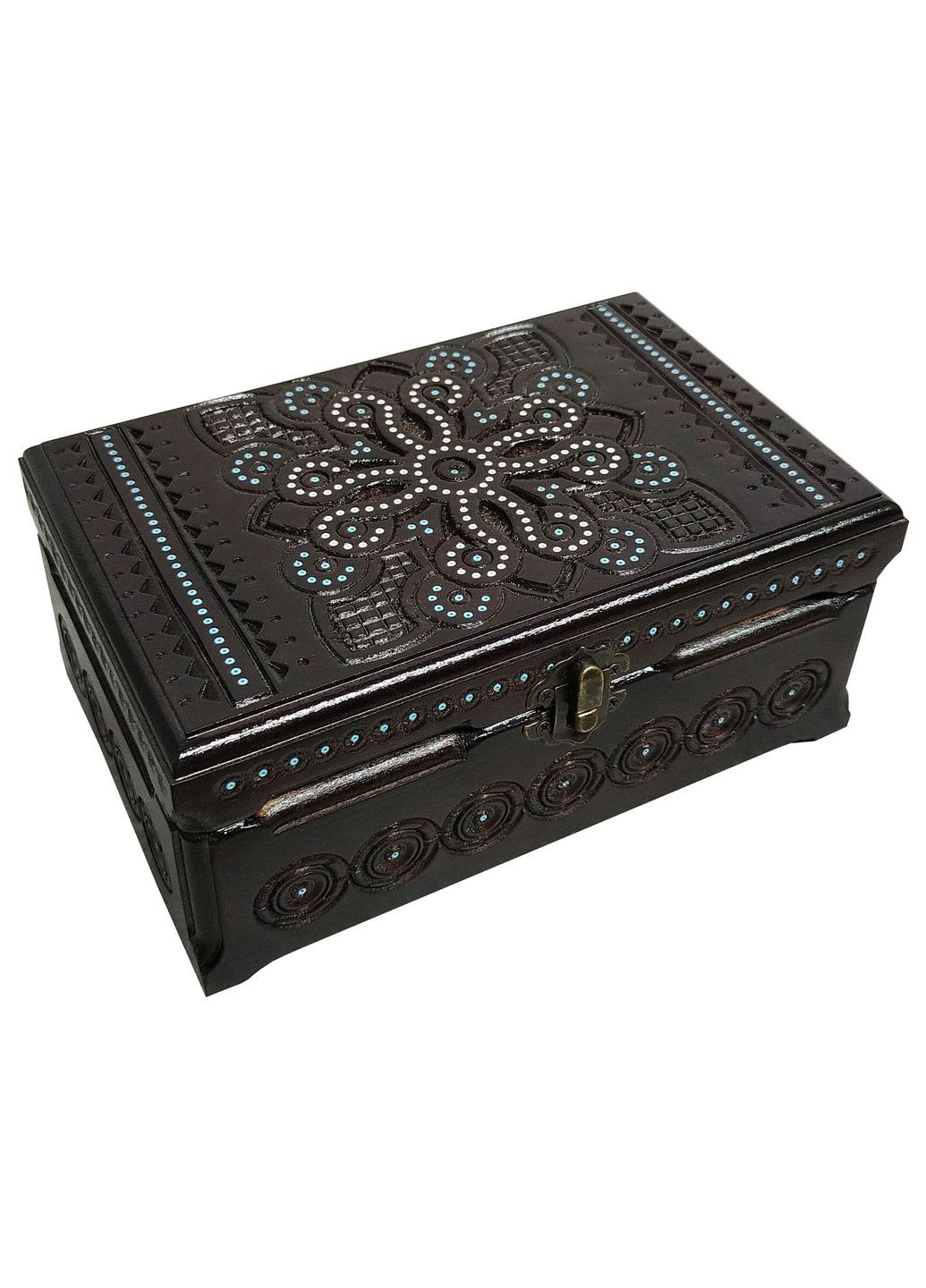 Деревяна шкатулка інкрустована бісером (20\13 см.) Україна (358203090)