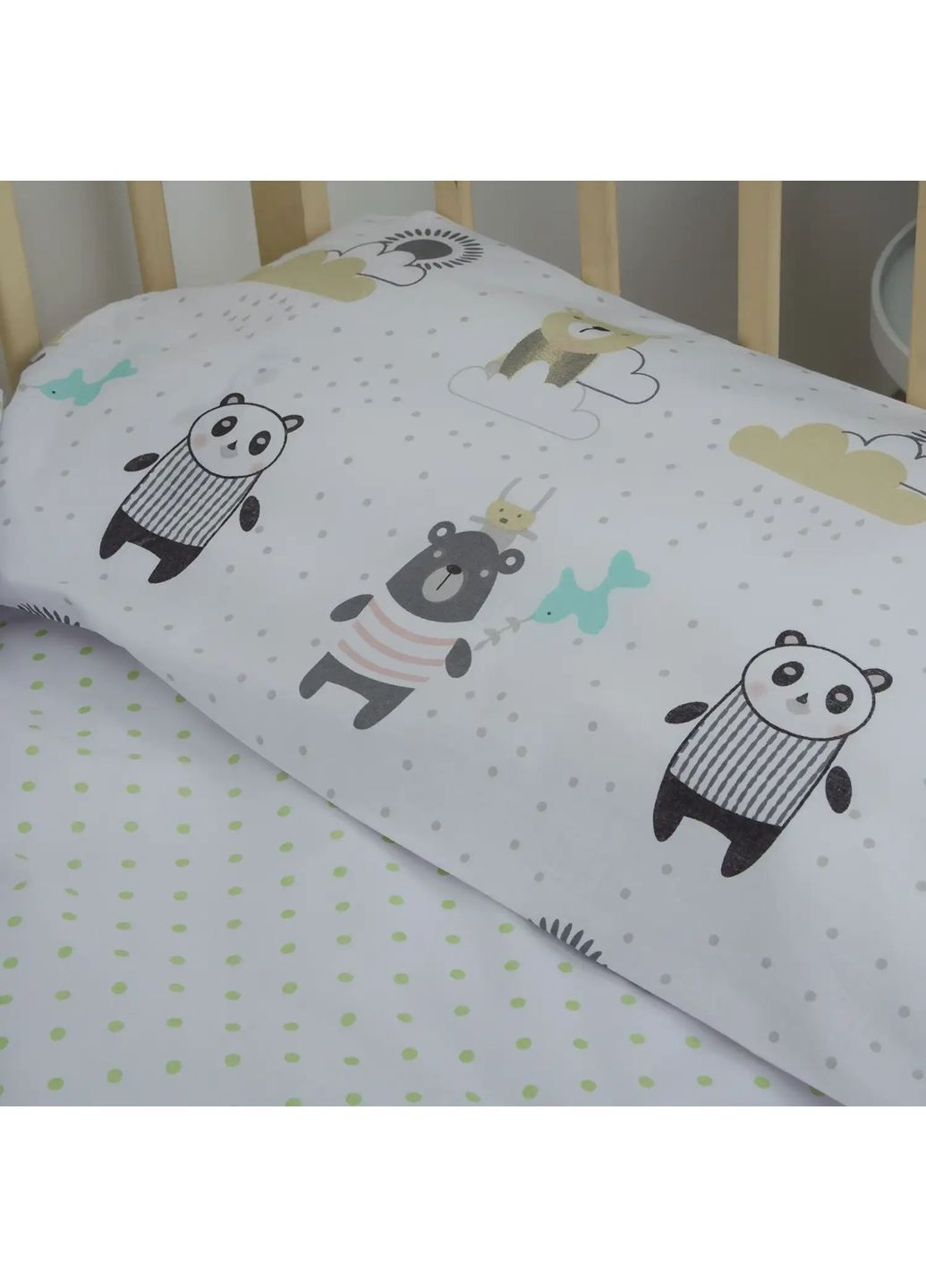 Дитячий комплект постільної білизни, ковдра 140*105 см, наволочка 40*60 см, гіпоалергенний Ведмежатка ТЕПІК Білий (20790140105) ТЕП (368833619)