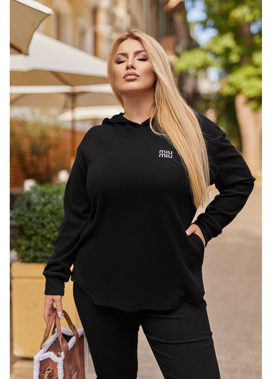 Женский костюм двойка кофта и лосины из ангоры цвет черный New Trend (304646257)