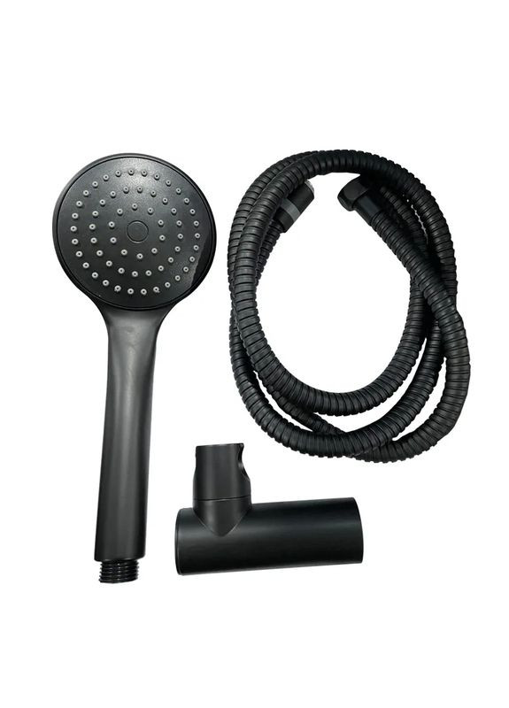 Душовий набір (шланг, лійка, кронштейн) SET-08 Black (HB3984) Haiba (321962529)