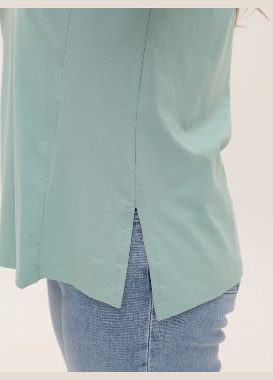 Женская футболка оливковая прямая с надписью JEANSclub Пряма - (322999567)