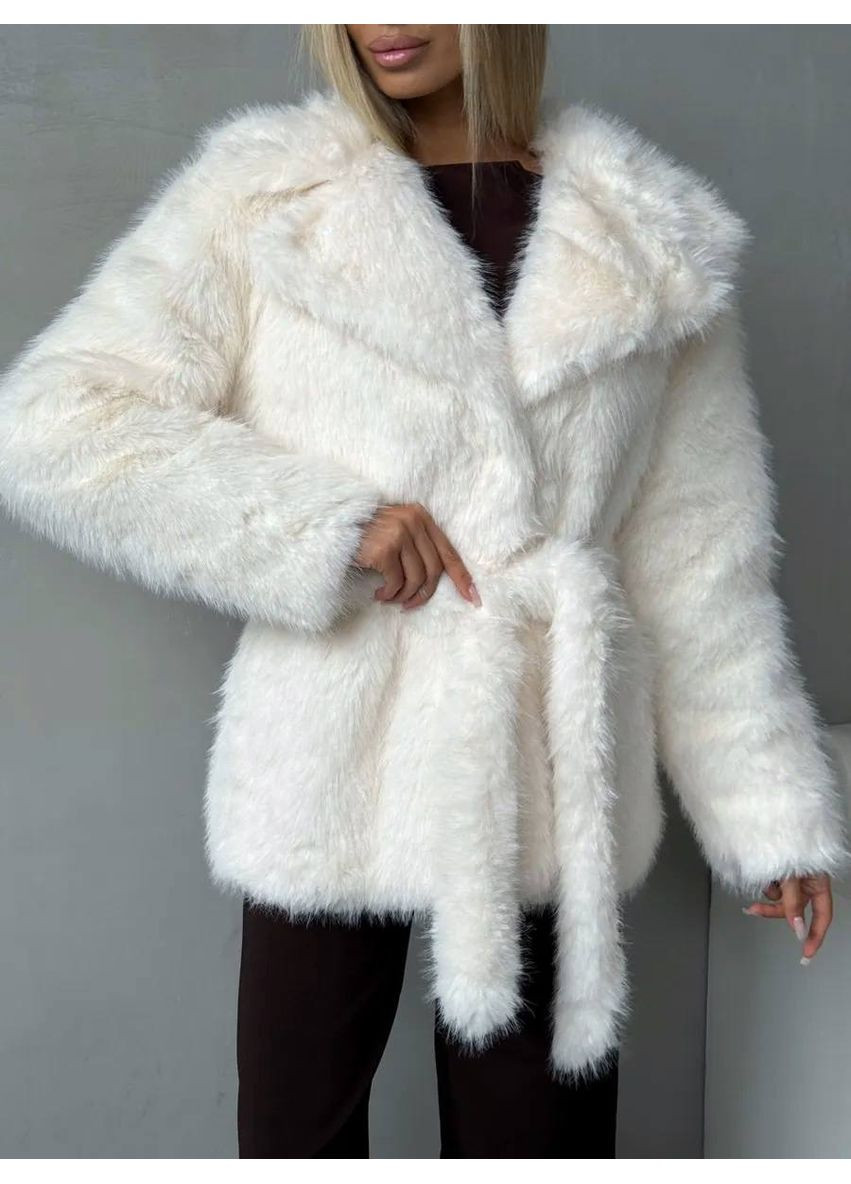 Шубка з еко хутра в молочному кольорі — ЗАМІР В ОПИСІ Vione (370655151)