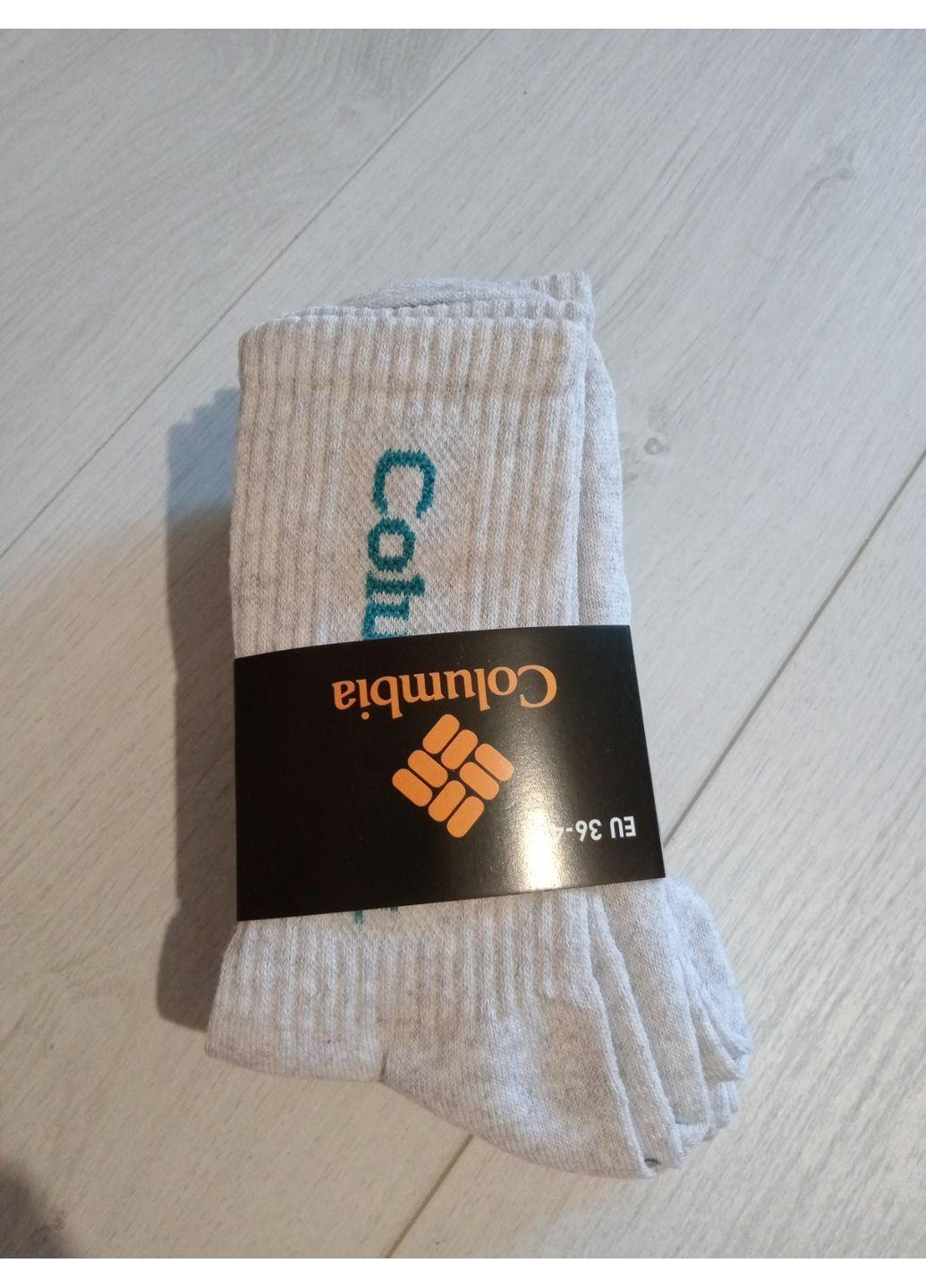 Светло-серые женские и подростковые носки с высокой резинкой (365783577)