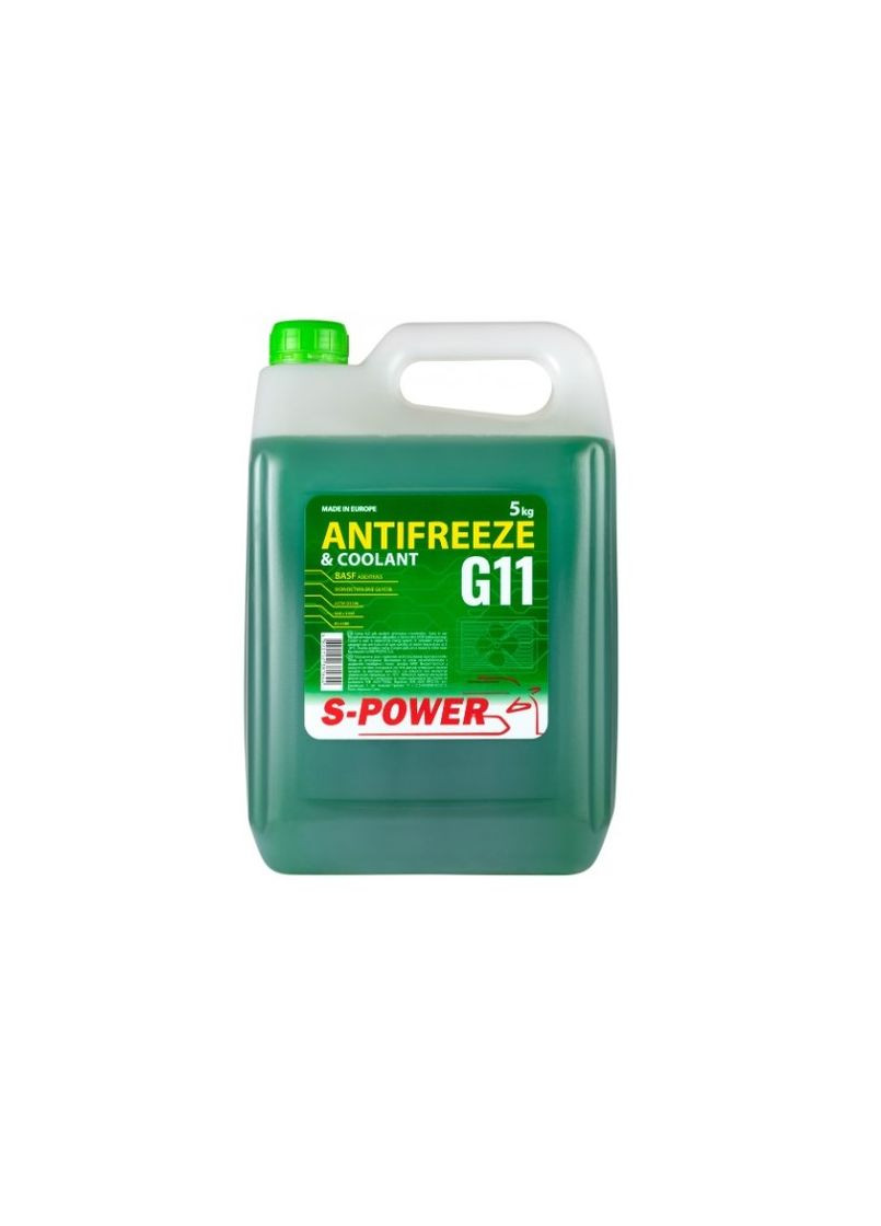 Охолоджуюча рідина SPOWER G11 GREEN (5 л) антифриз зелений (41043) S-power (294335670)