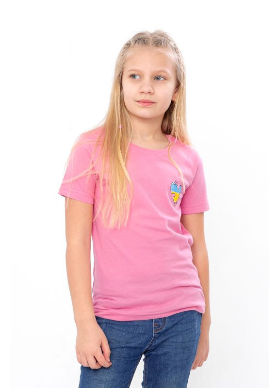 Розовая летняя футболка детская "украина" Носи своє