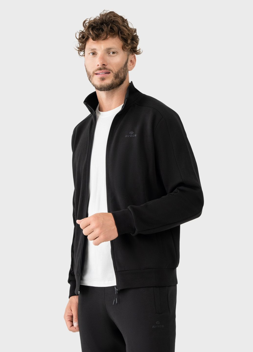 Кофта чорна з трикотажу "Double face" 3XL Avecs (368999157)