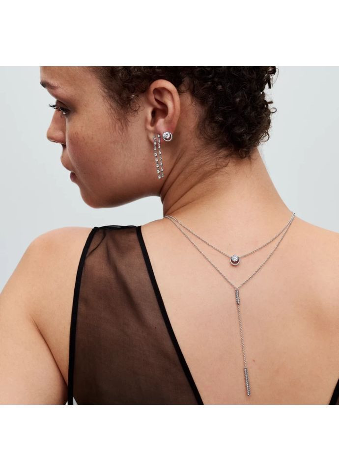 Серебряное ожерелье Пандора "Блестящий круг из паве" 391174C01 Kabluchka (355462778)
