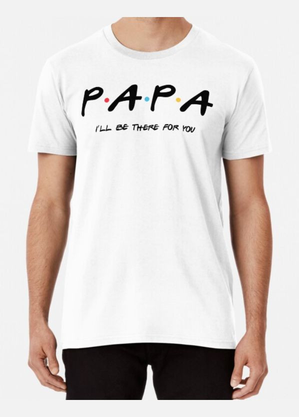 Белая мужская футболка с принтом papa friends для папы Stedman
