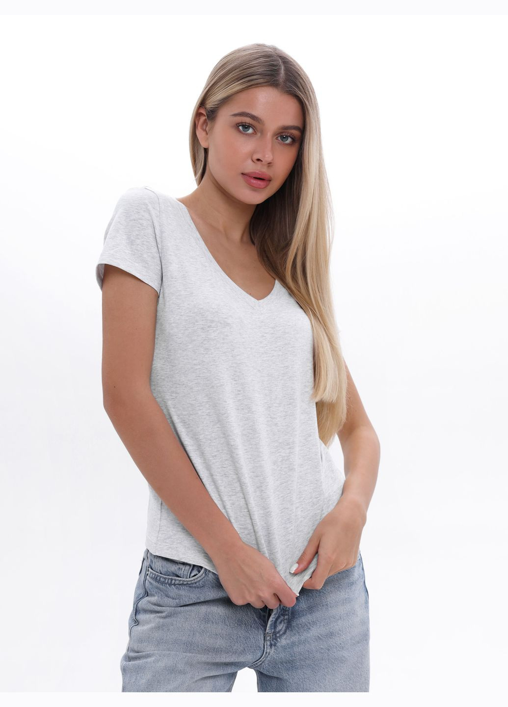 Футболка женская хлопковая с V-вырезом German Volf - (322345095)