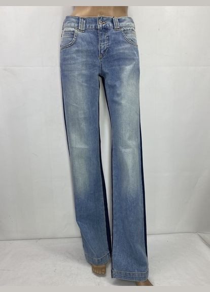 Комбинированные демисезонные прямые джинсы D&G