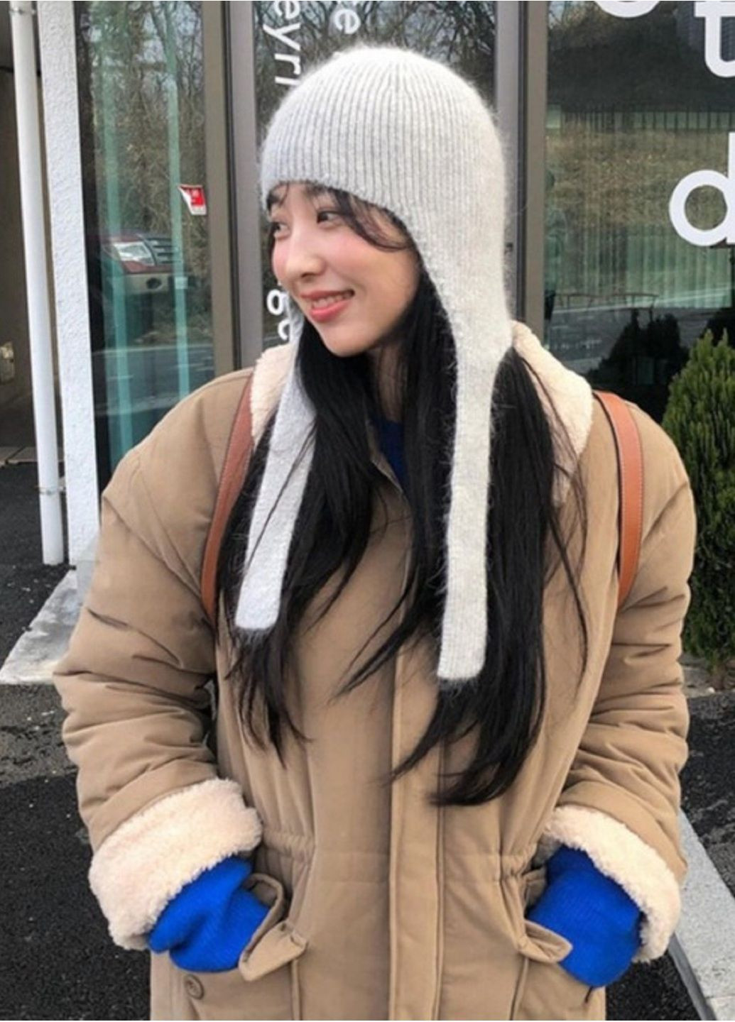 Женская Зимняя Шляпа Капор Вязаная Теплая Шапка на Завязках из Ангоры Модный Головной Убор на Зиму 2026 No Brand в'язана шапка капор з ангори (372177478)