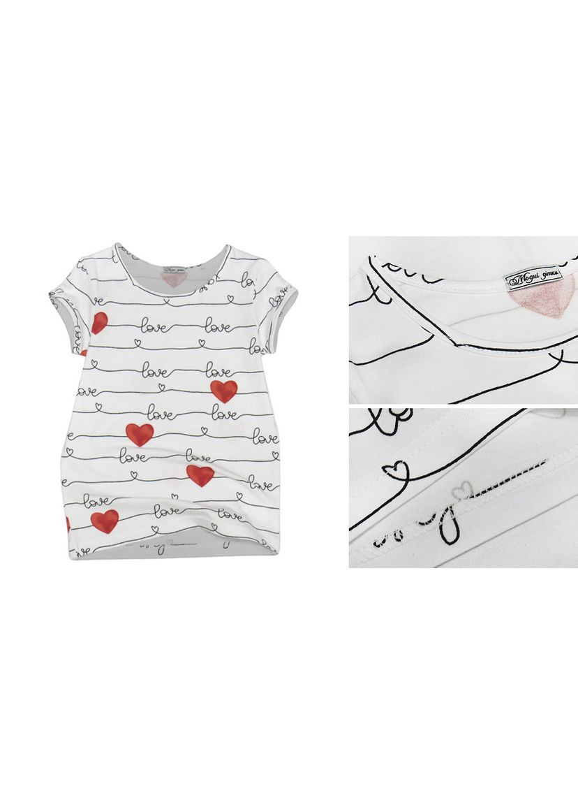 Біла літня футболка для дівчинки Модні дітки