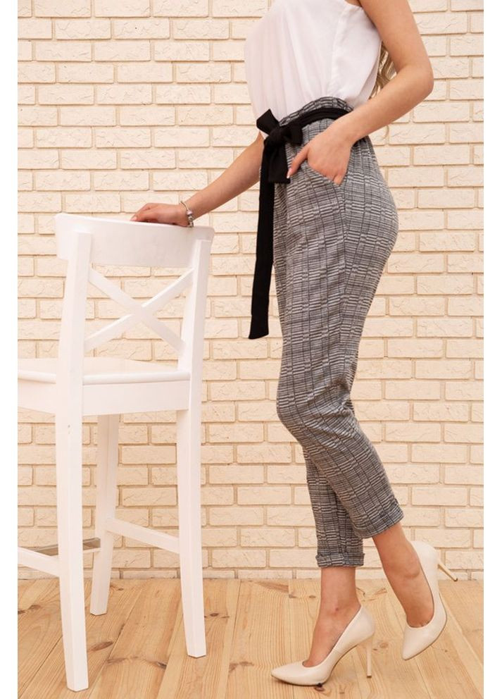 Женские укороченные брюки, в клетку, цвет Серый, 172R9313-1 Ager (358886178)