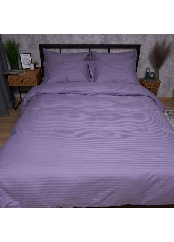 Комплект постельного белья Satin Stripe «» Евро 200х220 наволочки 4х70х70 (MS-820008694) Moon&Star Soft Lilac (356113718)