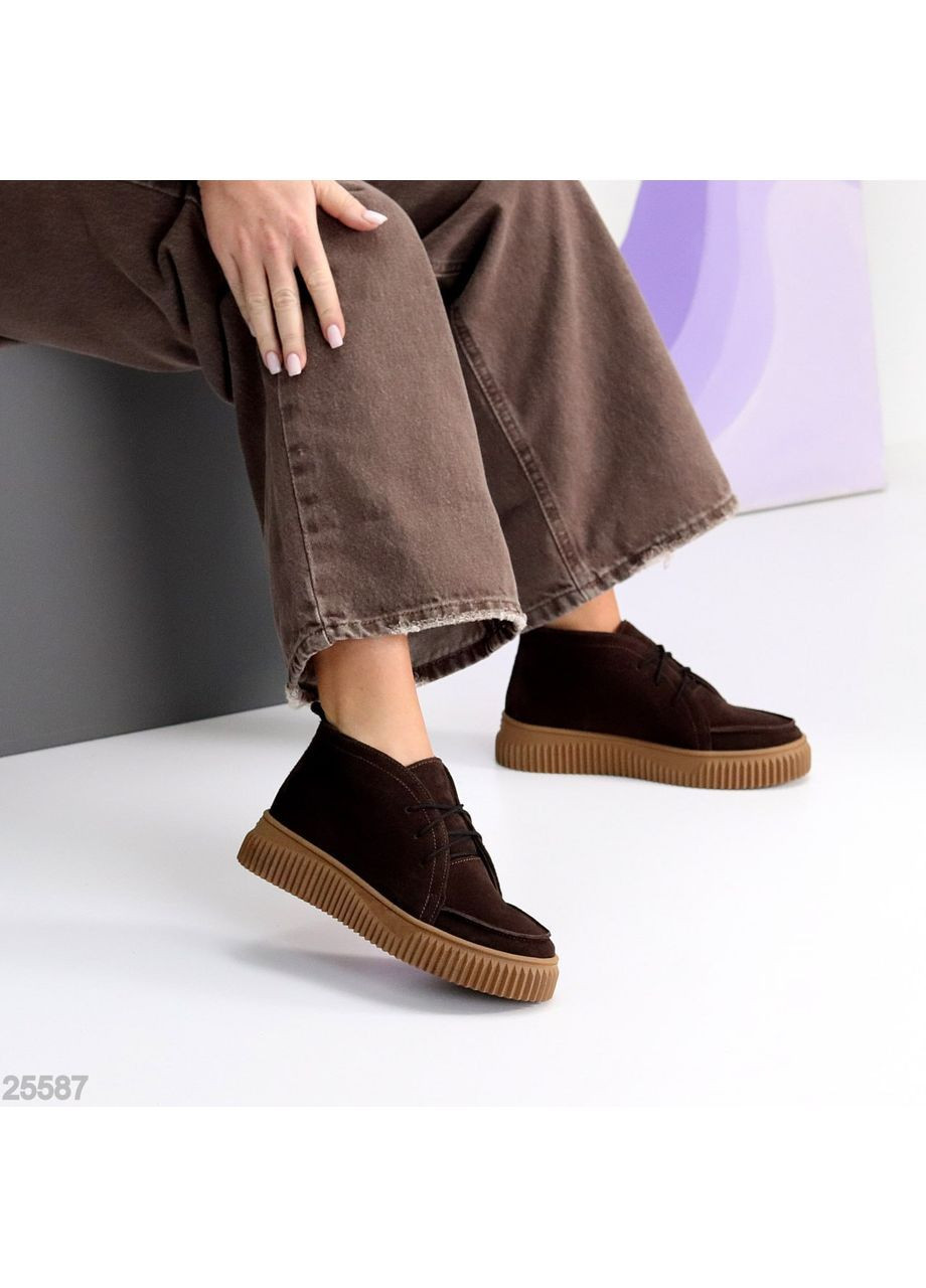 Осенние демисезонные замшевые ботинки Helen из натуральной замши