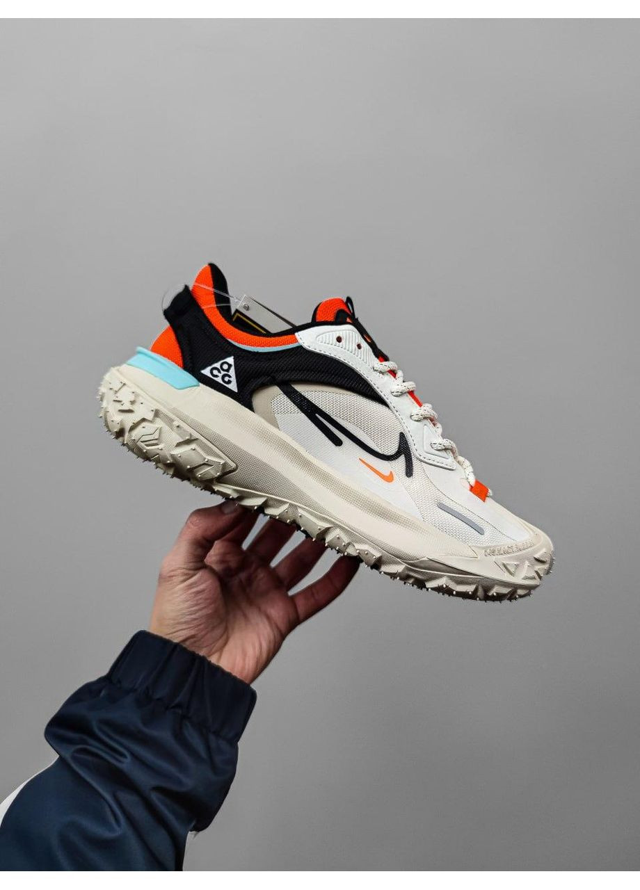 Белые демисезонные кроссовки мужские nike acg mounth fly beige / orange найк асж маунс флай No Brand