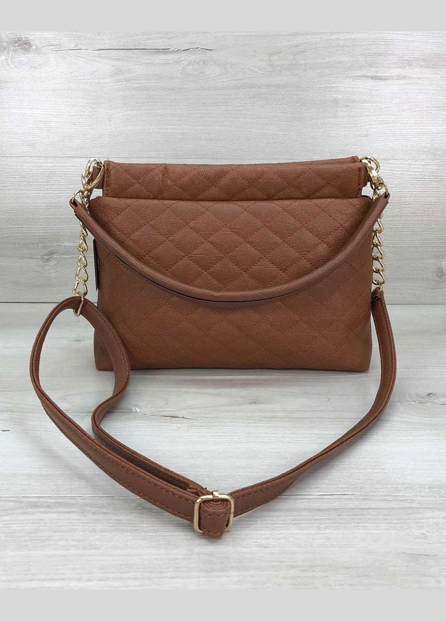 Молодежная женская сумка из экокожи на одно отделение «Ava» с ручкой и ремнем на плечо рыжая WeLassie (298920888)