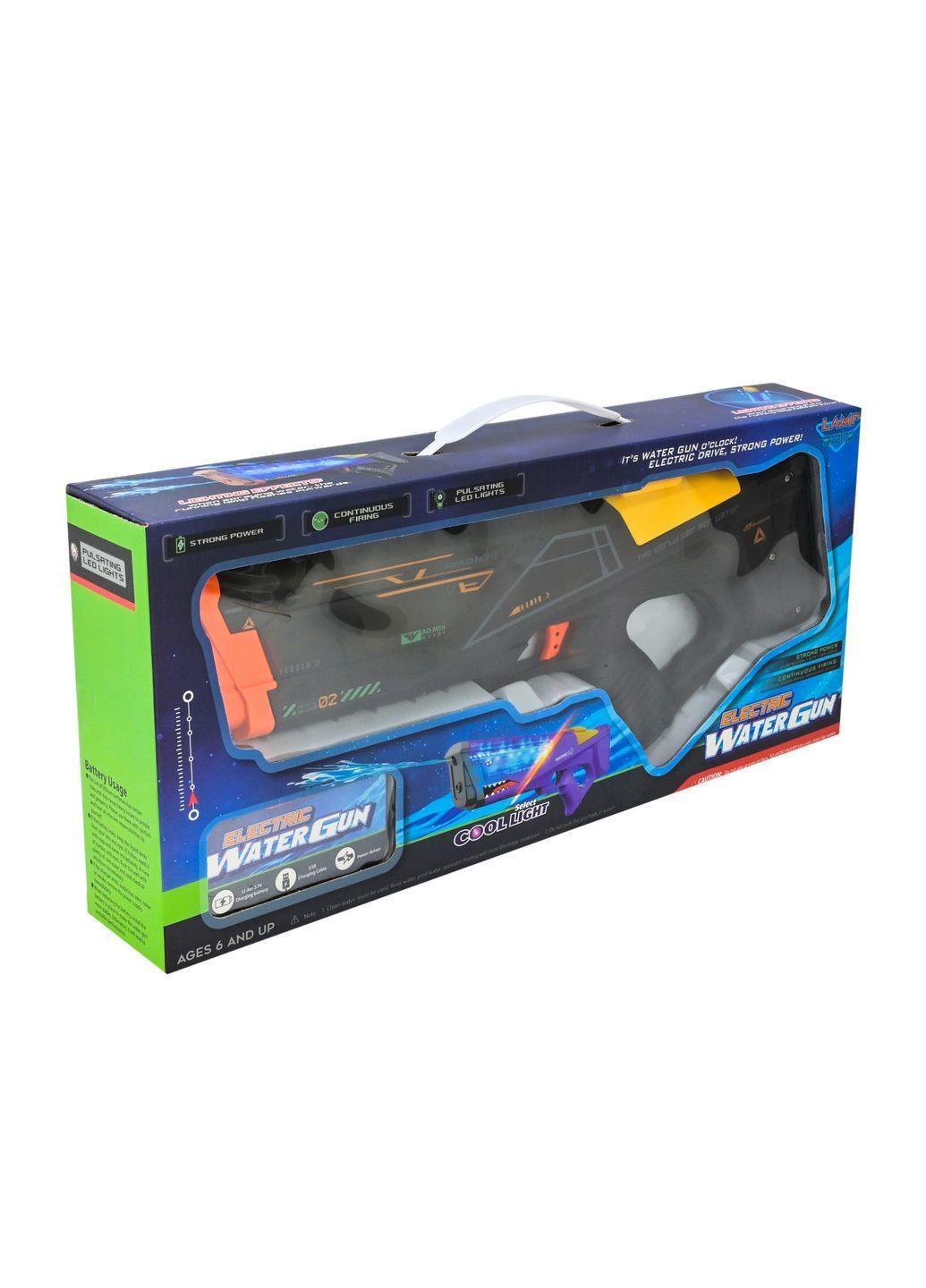 Електричний водяний пістолет на акумуляторі 42.5 см - іграшка для літніх ігор - No Brand T-03 (371928891)