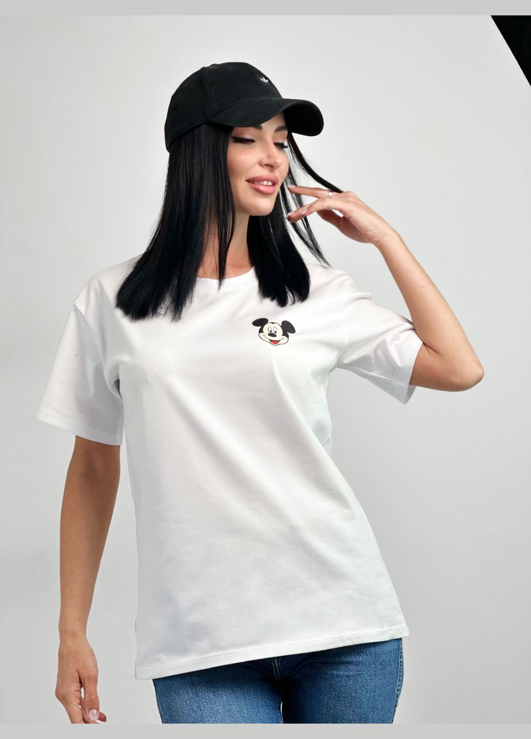 Белая летняя женская футболка с принтом Fashion Girl Disney