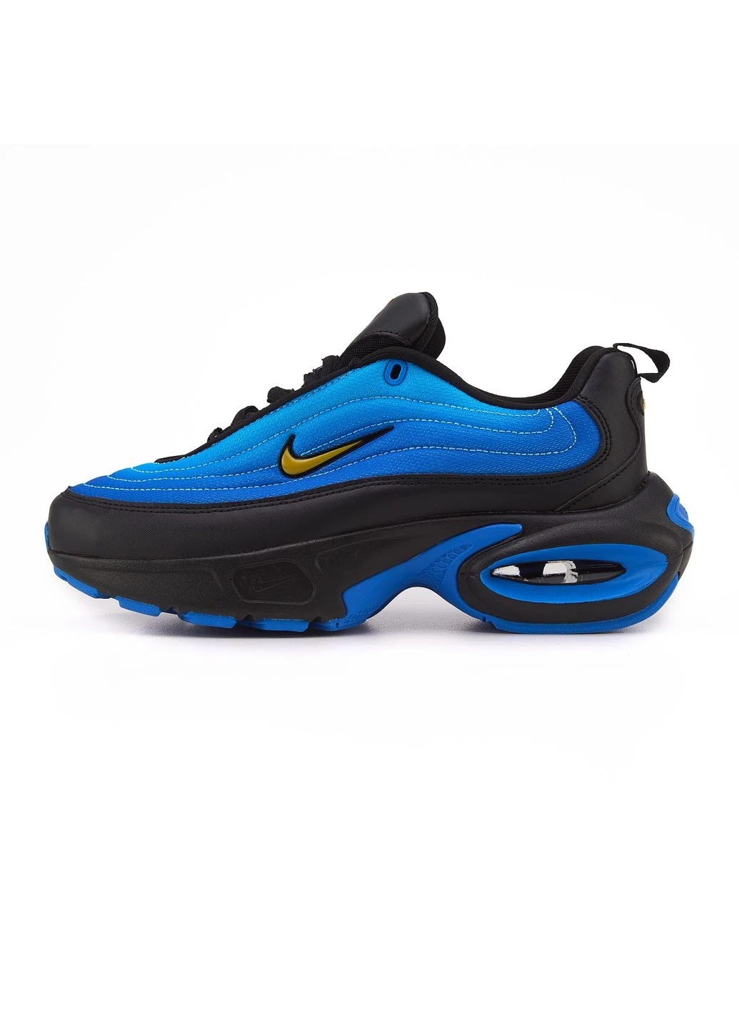 Черные демисезонные кроссовки мужские nike air max portal blue black yellow найк аир макс портал черные No Brand