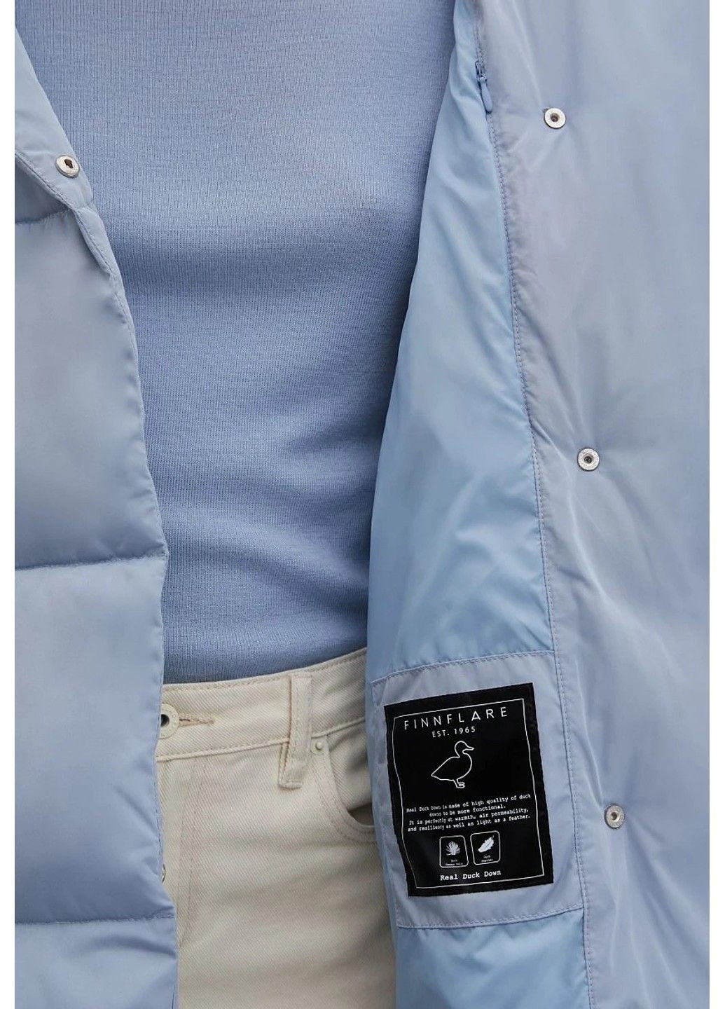 Голубой зимний Пуховик Finn Flare