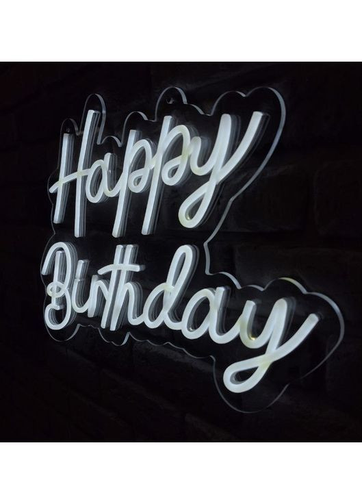 Неонова LED вивіска Happy Birthday 65х43cм NeonChic (367115465)