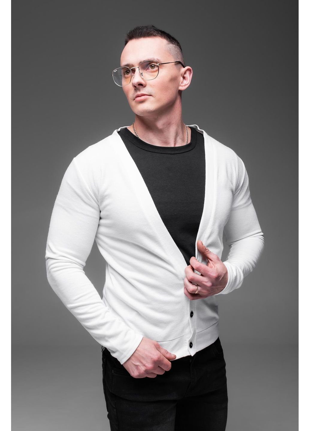 Белый демисезонный кардиган No Brand