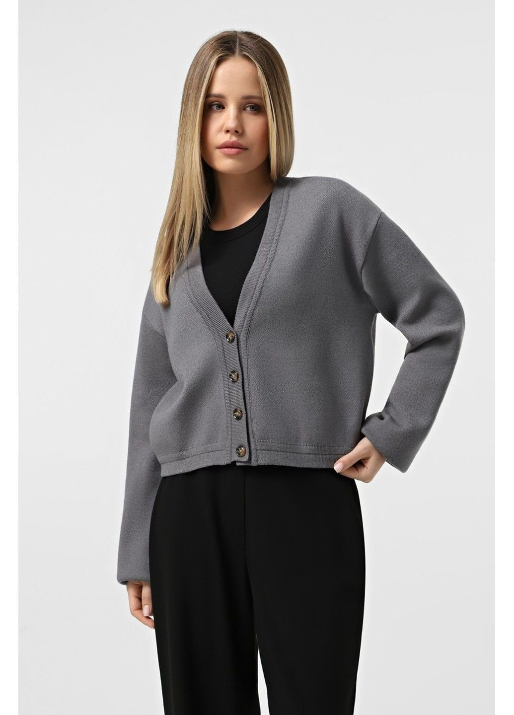 Серый демисезонный кардиган Sewel