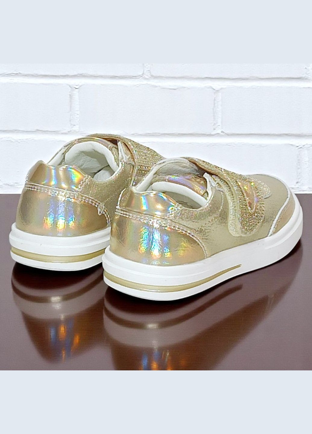 Золоті осінні ортопедичні кросівки на липучці для дівчинки вістеп Weestep