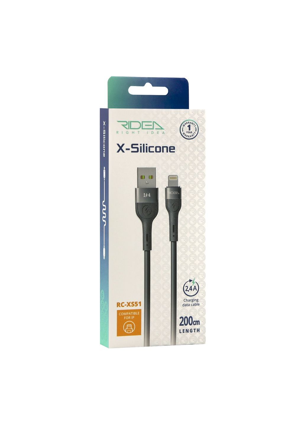 Кабель USB RC-XS51 X-Silicone Lightning 12W 2m Ridea (364209871)