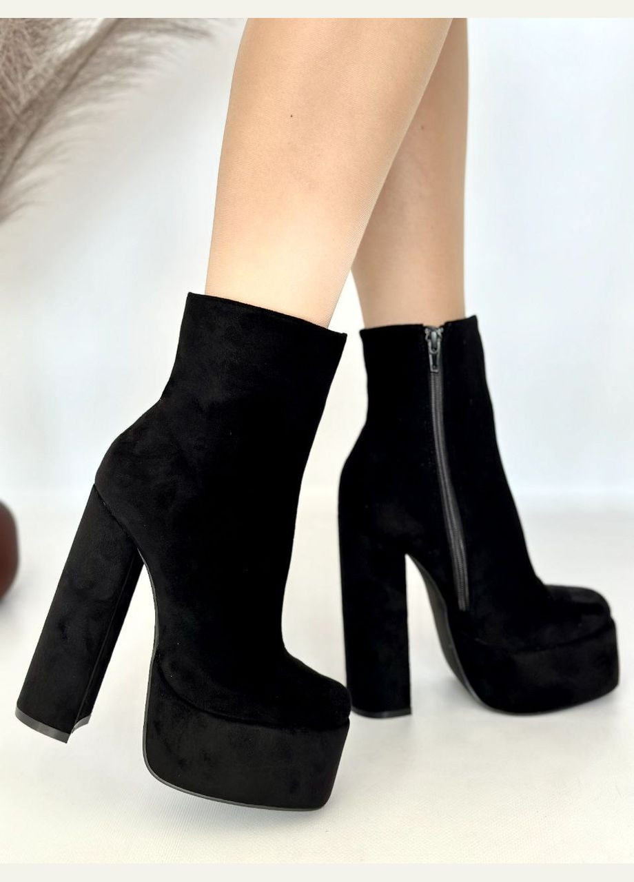 Черные демисезонная эффектные женские ботильйоны No Brand