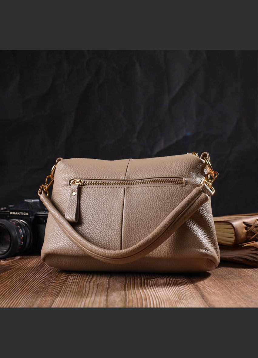 Сумка женская через плечо кожаная 22084 Бежевая Vintage (302007690)
